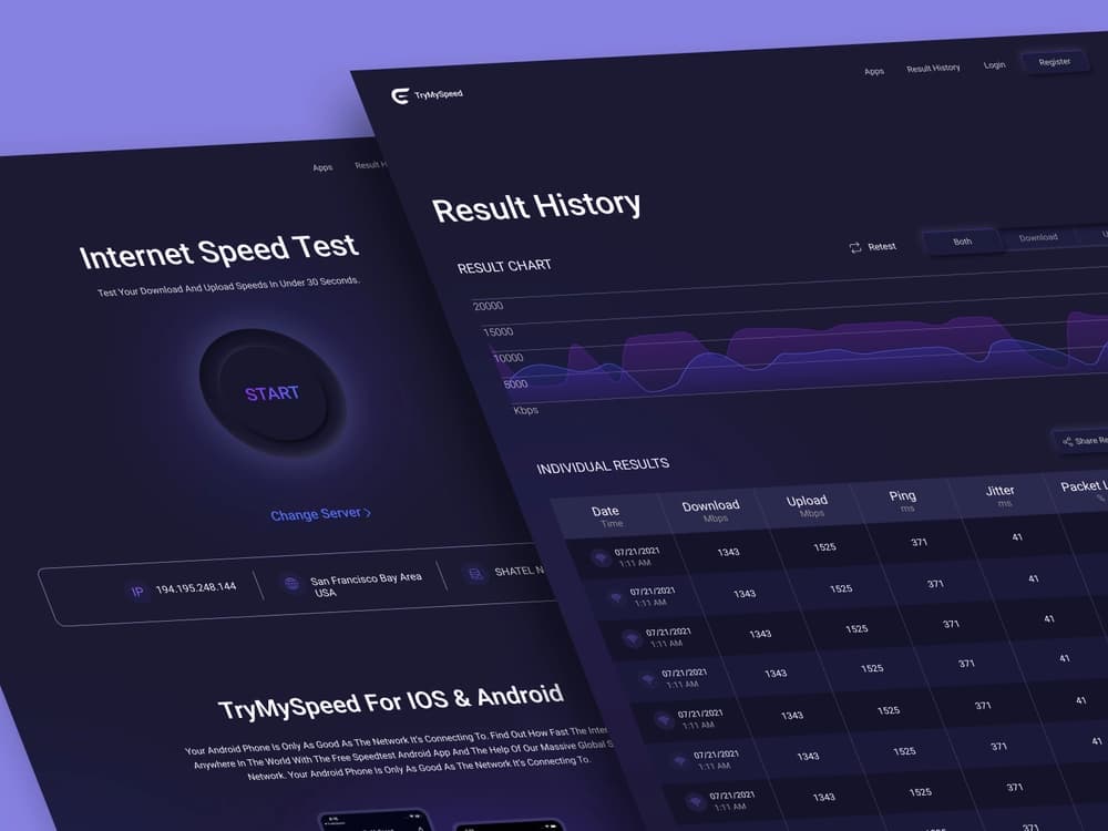 Internet Speed Test Web Client