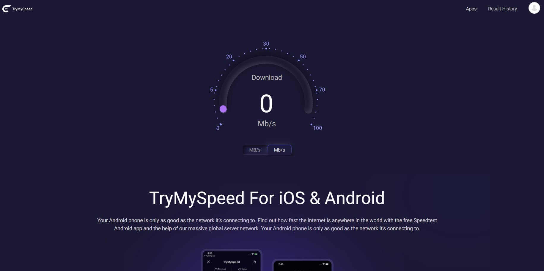 Internet Speed Test Web Client