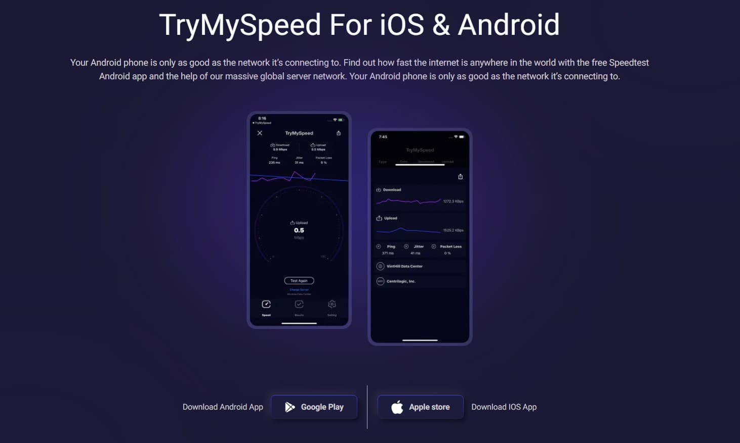 Internet Speed Test Web Client